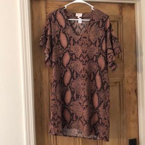 Snake Print Mini Dress